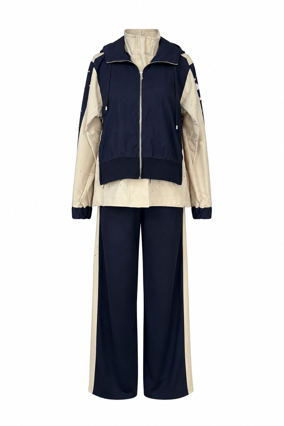 Embroidered Detail Design Set - navy blue