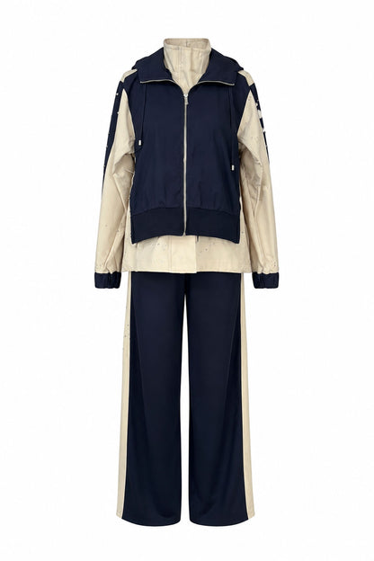 Embroidered Detail Design Set - navy blue