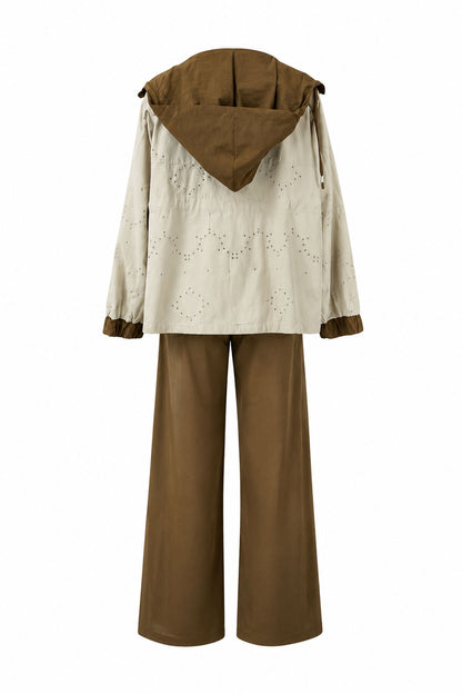 Embroidered Detail Design Set - camel
