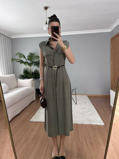 Tencel belted dress