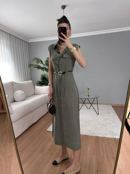 Tencel belted dress