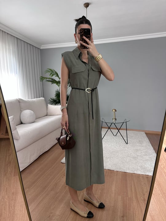 Tencel belted dress