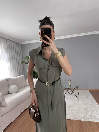 Tencel belted dress