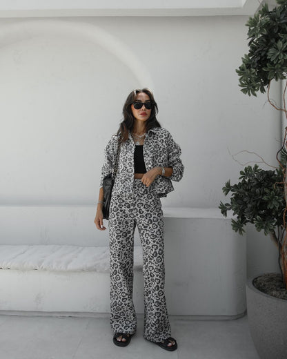 Tiger print jeans co-ord set