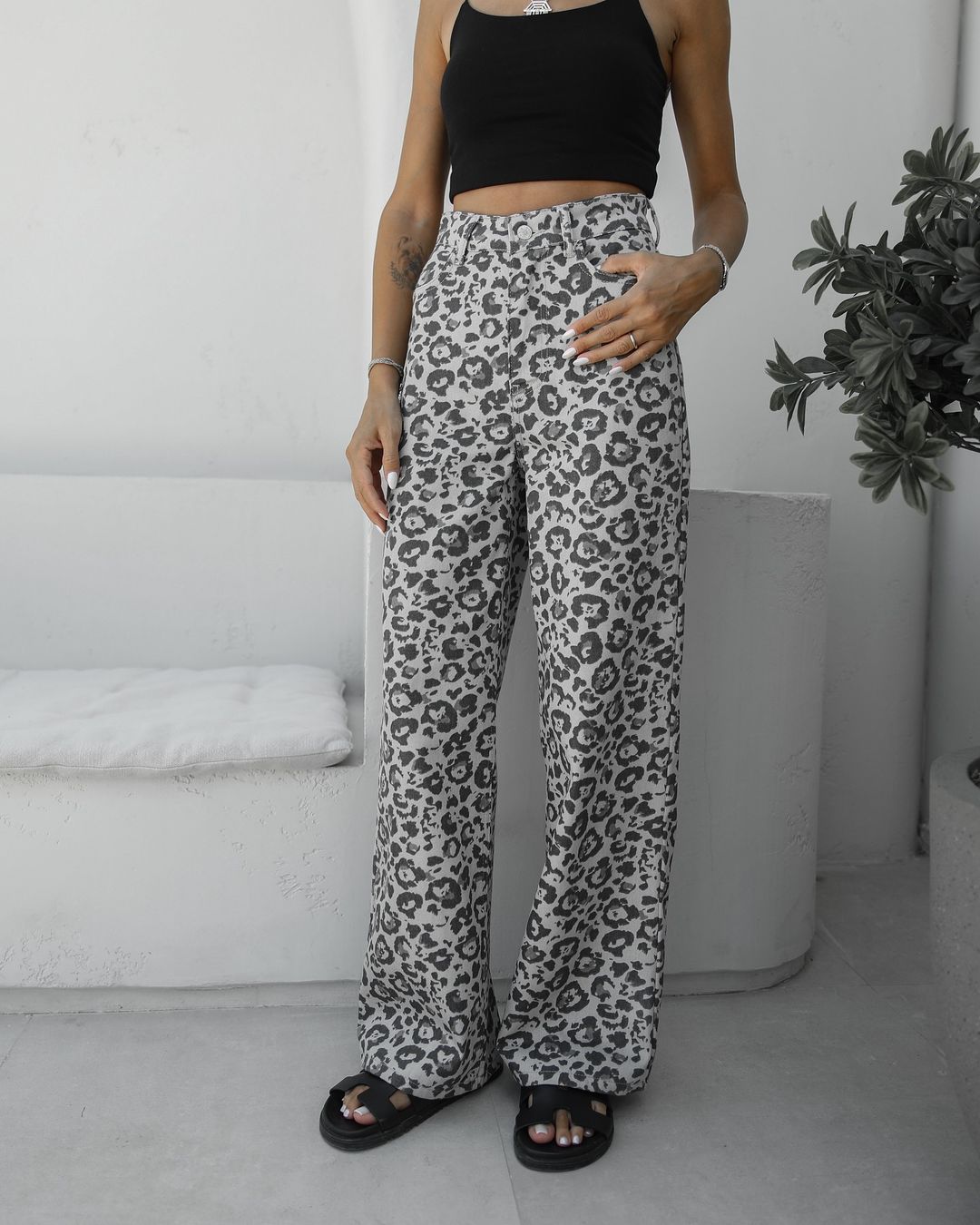 Tiger print jeans co-ord set