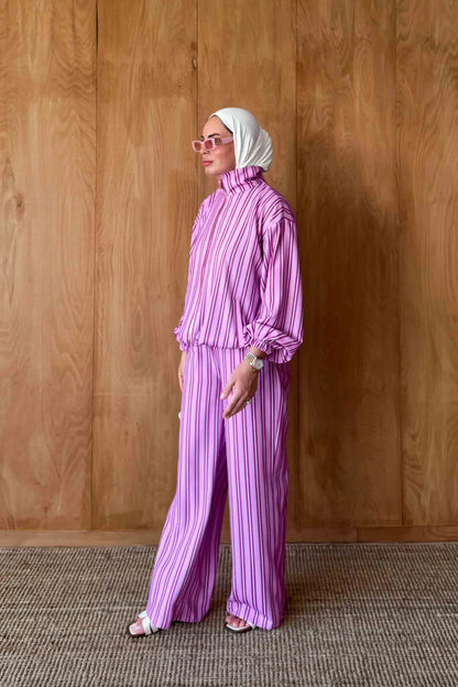 Striped satin co-ord set