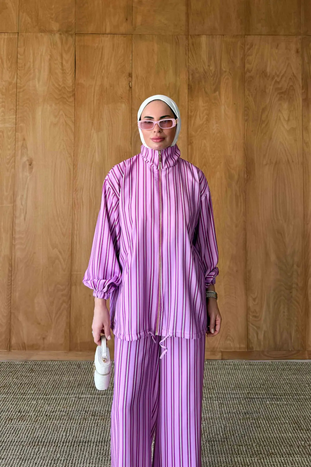 Striped satin co-ord set