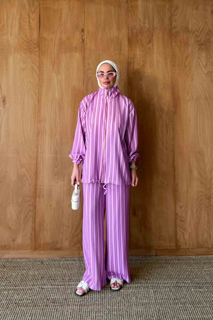 Striped satin co-ord set