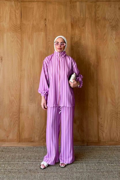 Striped satin co-ord set