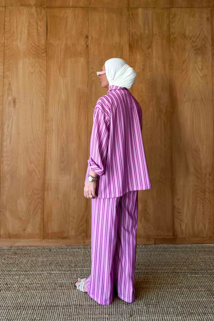 Striped satin co-ord set