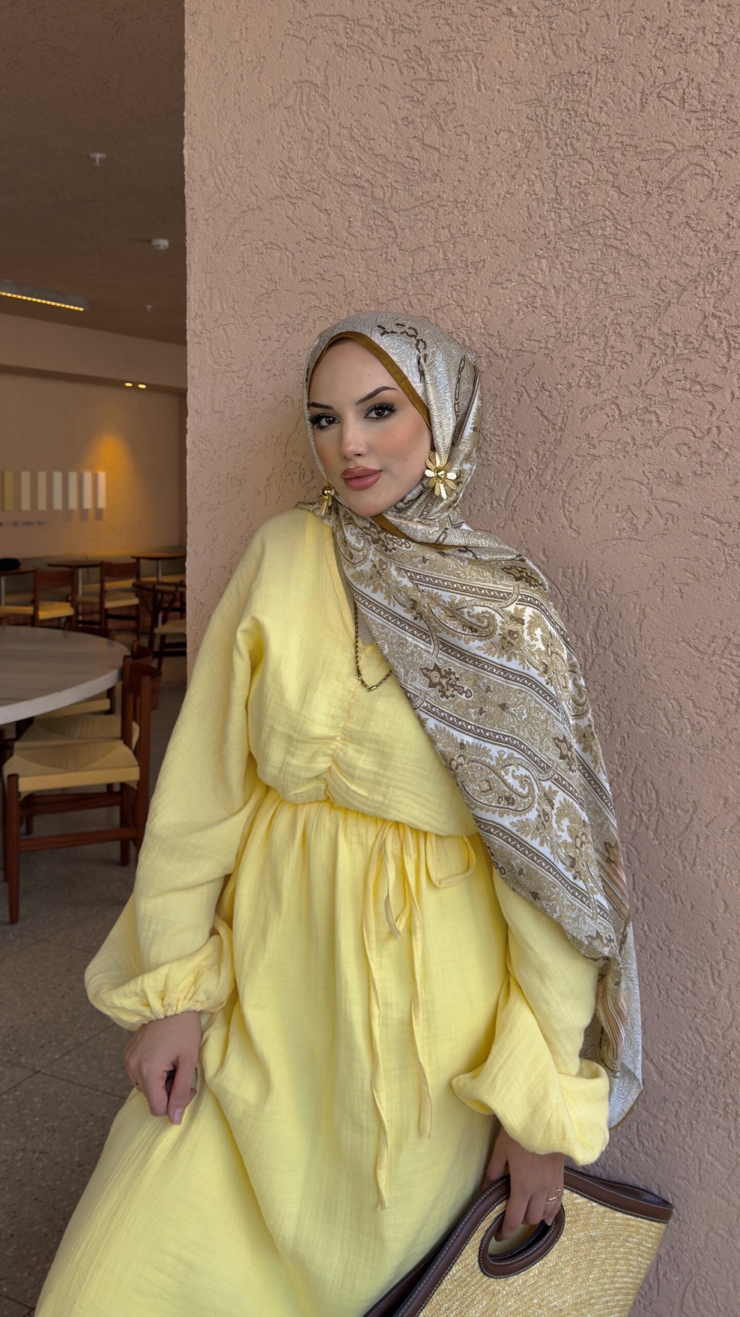 Muslin boheme belted dress