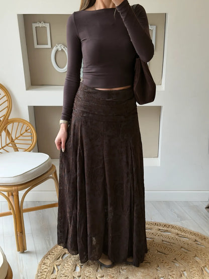 Velvet Patterned Skirt