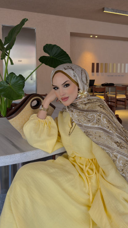 Muslin boheme belted dress