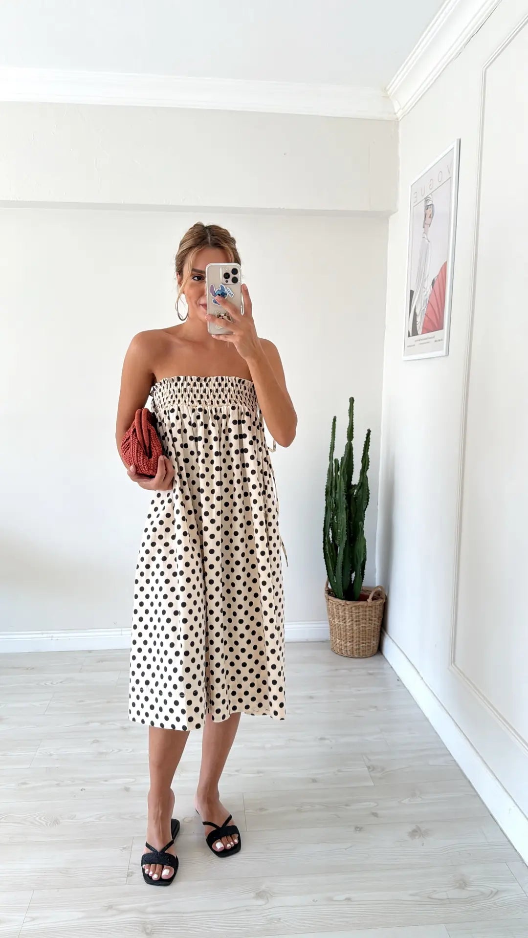 Polka Dot Skirt with Elastic Waistband