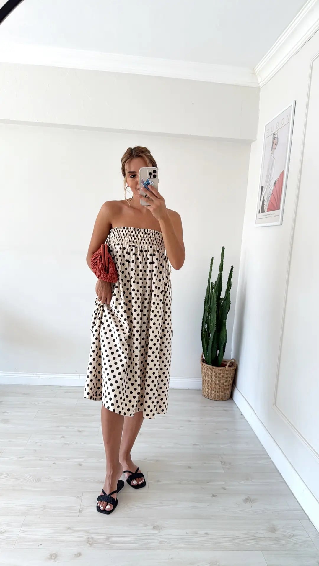 Polka Dot Skirt with Elastic Waistband