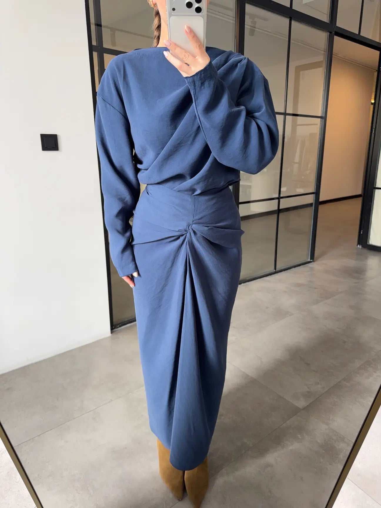ASYMMETRICAL BLOUSE AND RUFFLED SKIRT SET