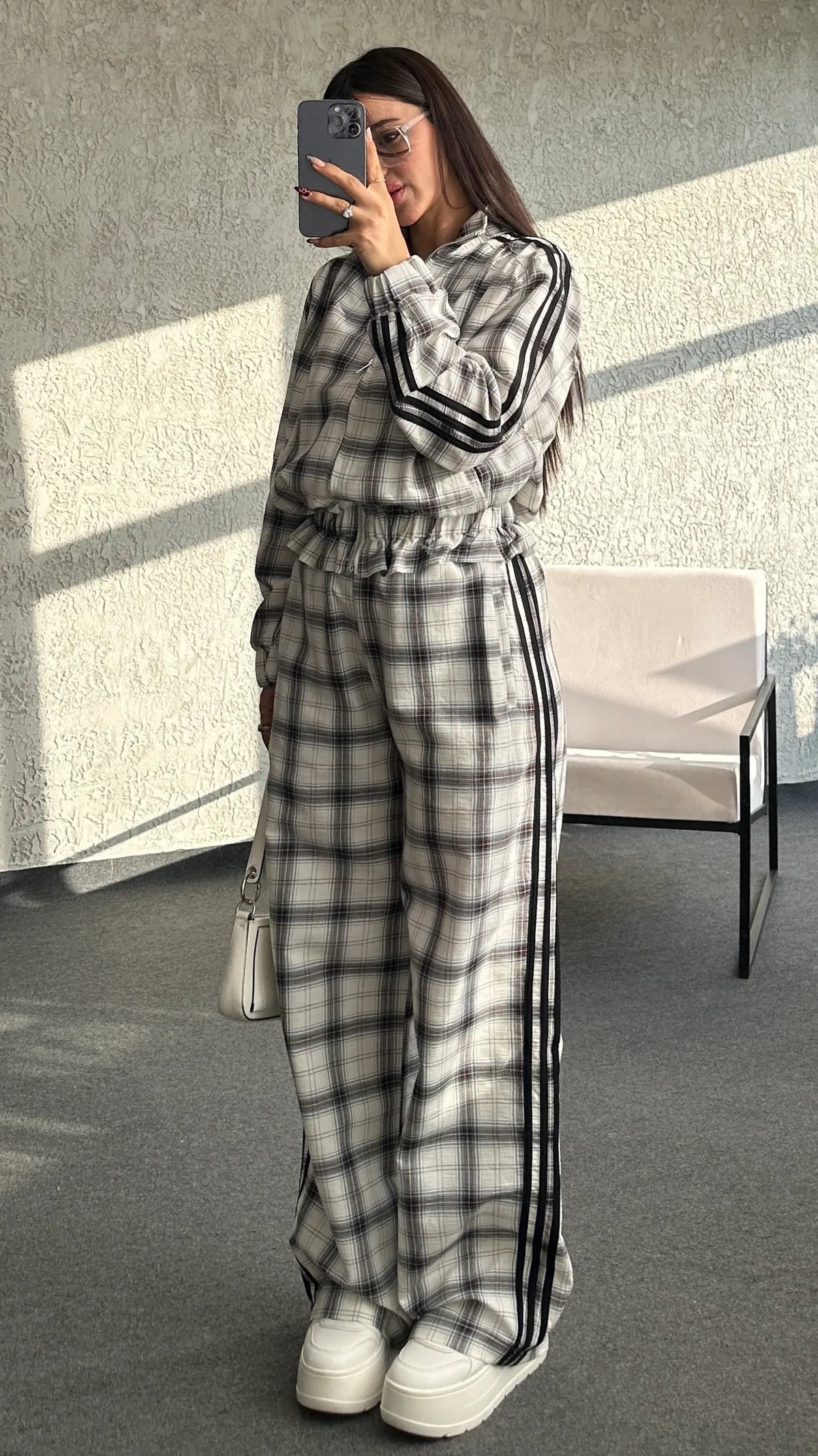Norden Plaid Pattern Set with Stripe Detail