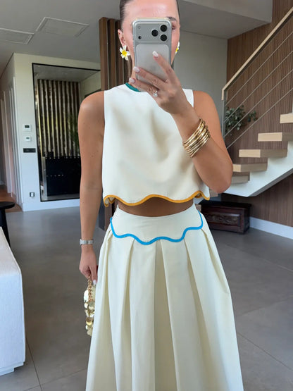 Ruffled Skirt and Blouse Set