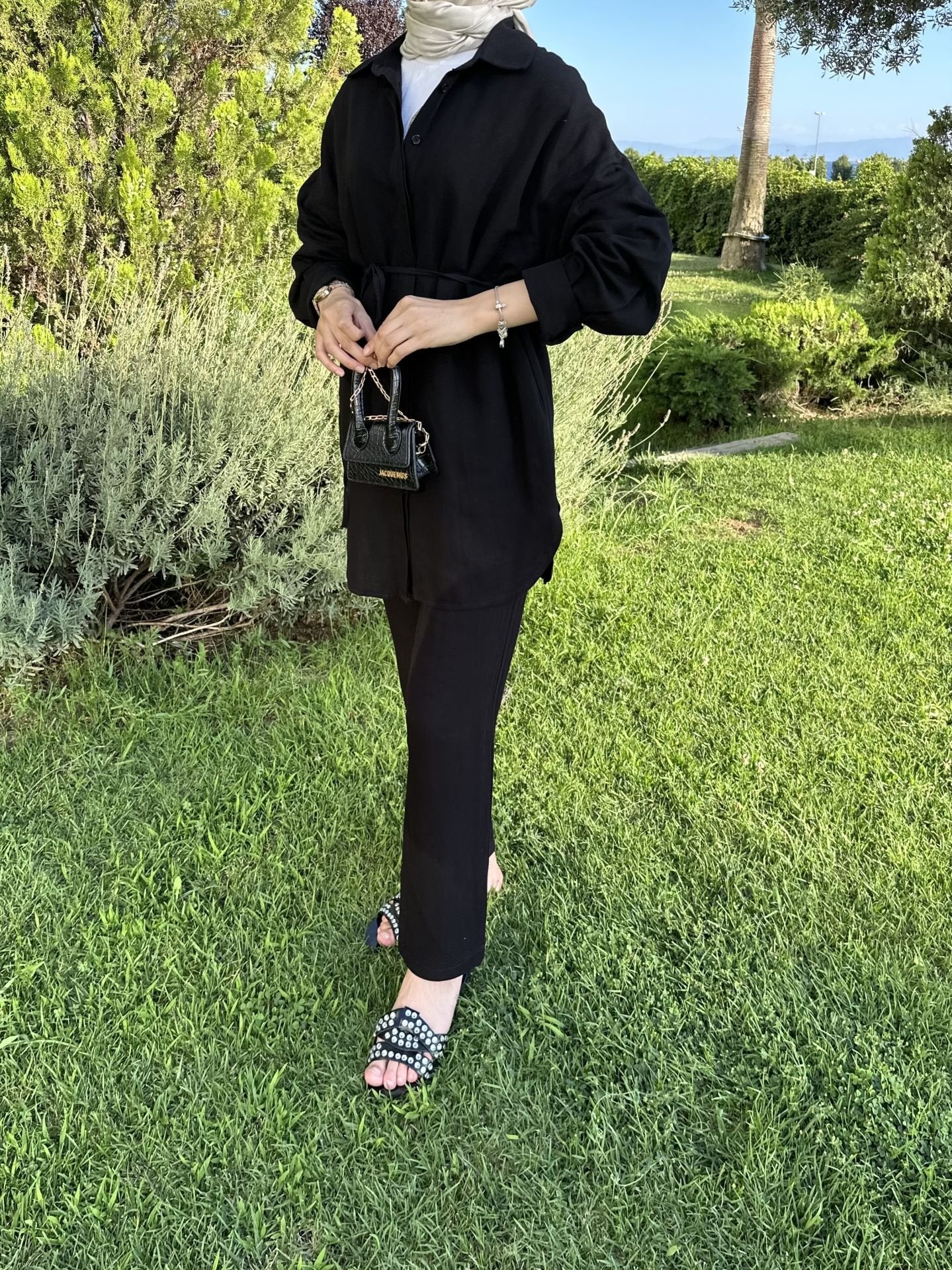 Linen co-ord set with belt