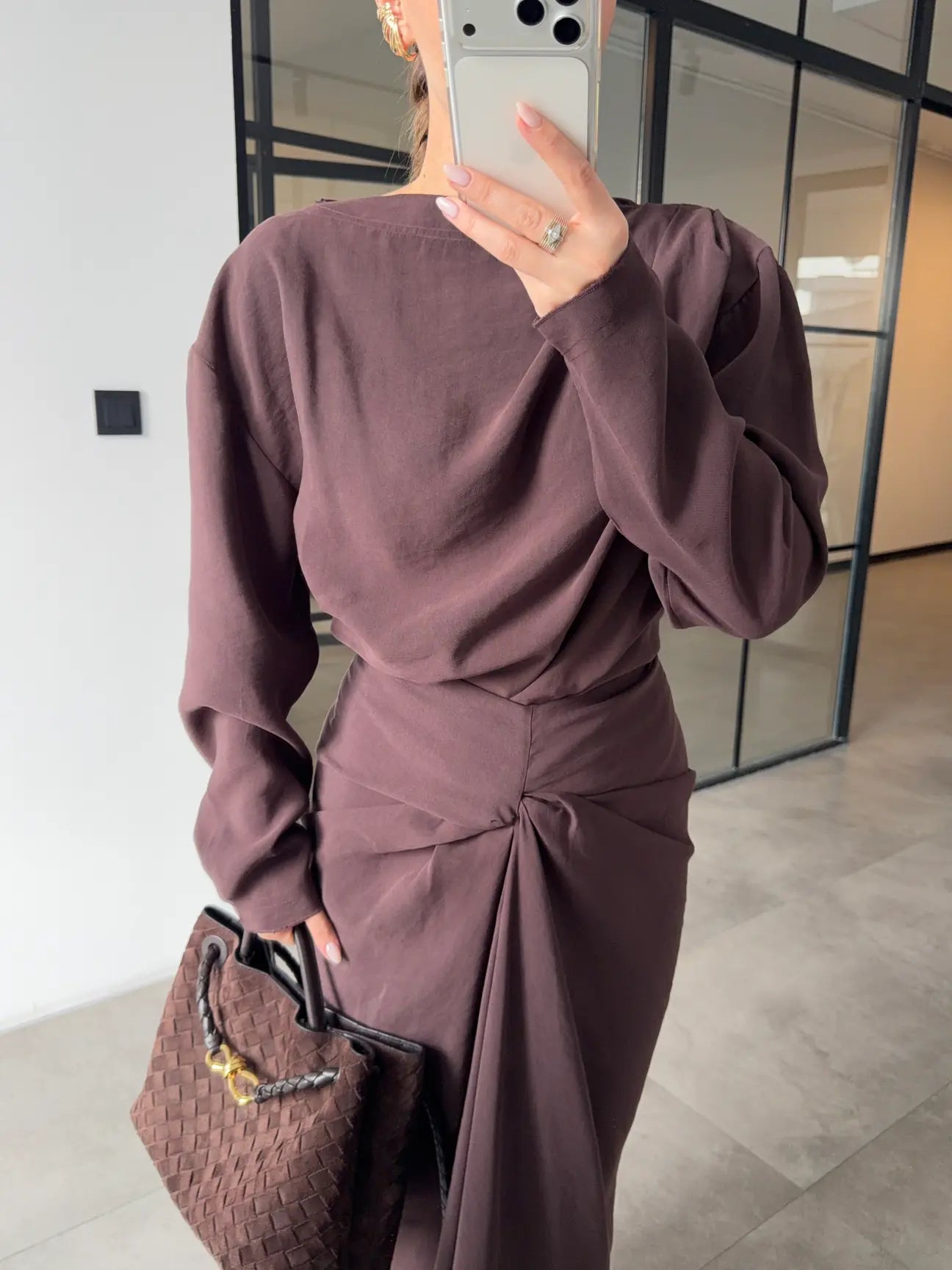 ASYMMETRICAL BLOUSE AND RUFFLED SKIRT SET