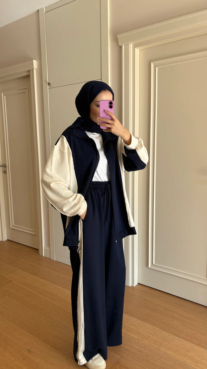 Contrast Oysho fabric tracksuit- black