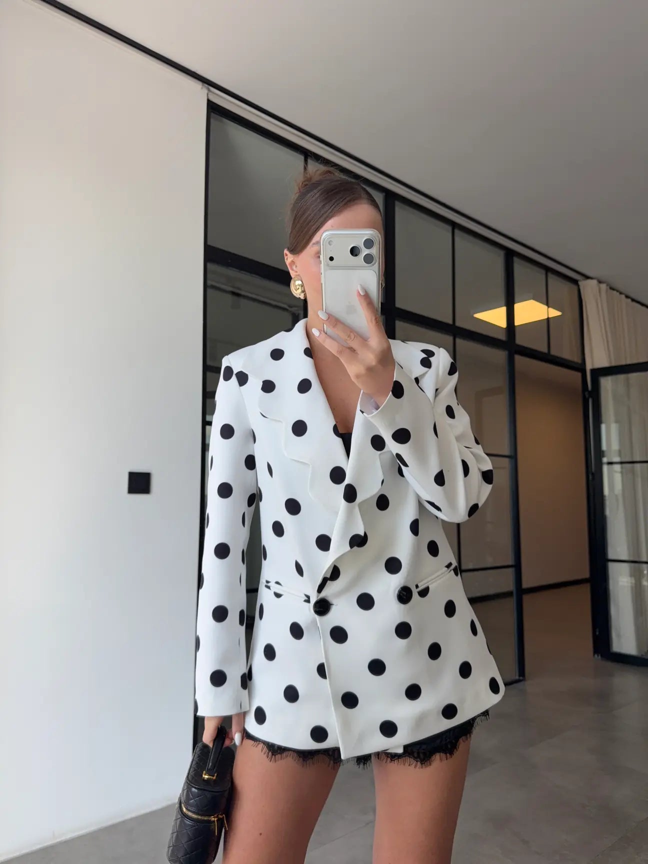Polka Dot blazer - white