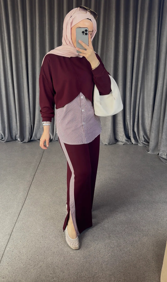 Modal cotton tracksuit with shirt details