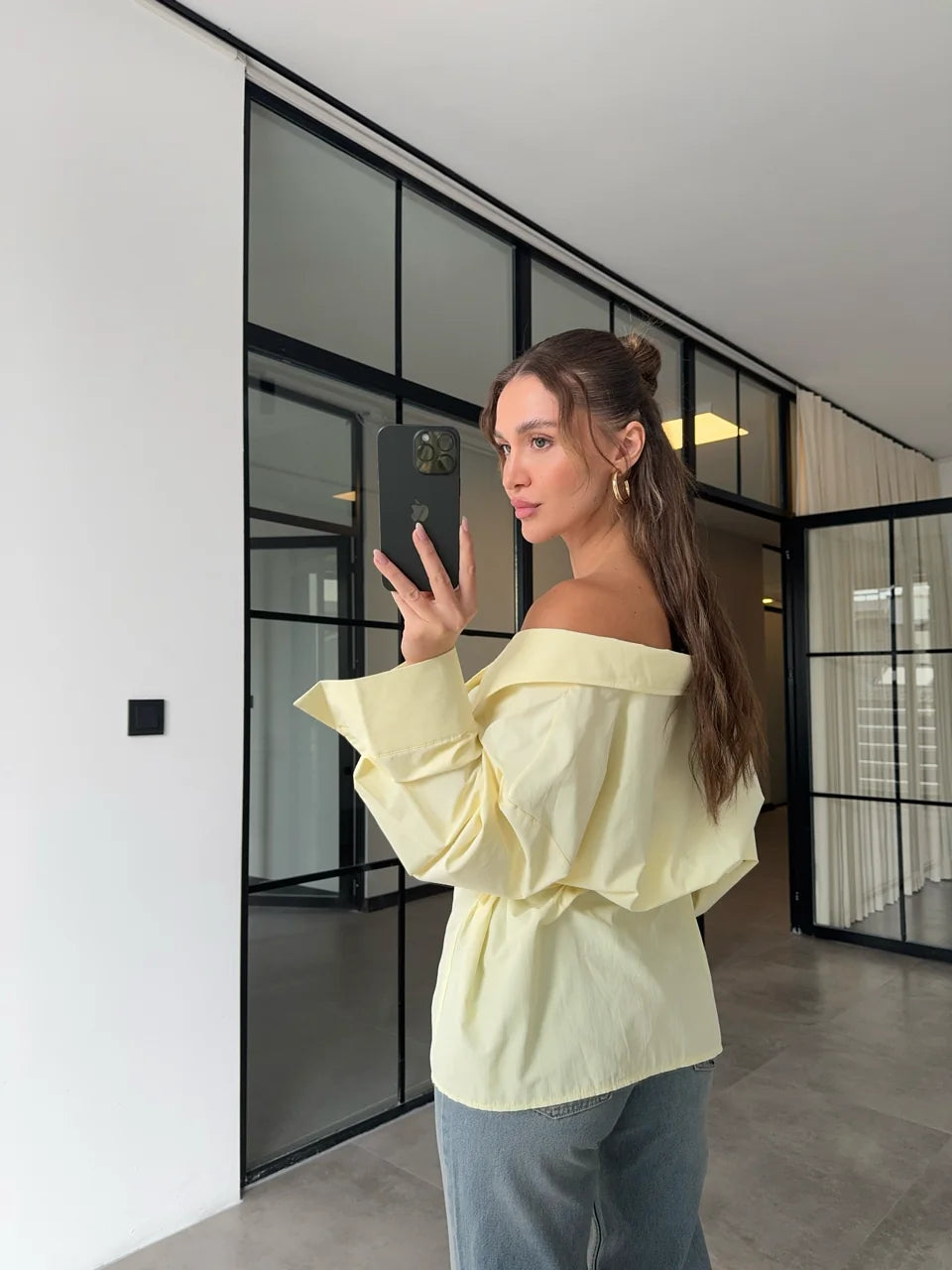 belted double breasted shirt