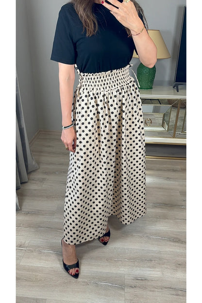 Polka Dot Skirt with Elastic Waistband