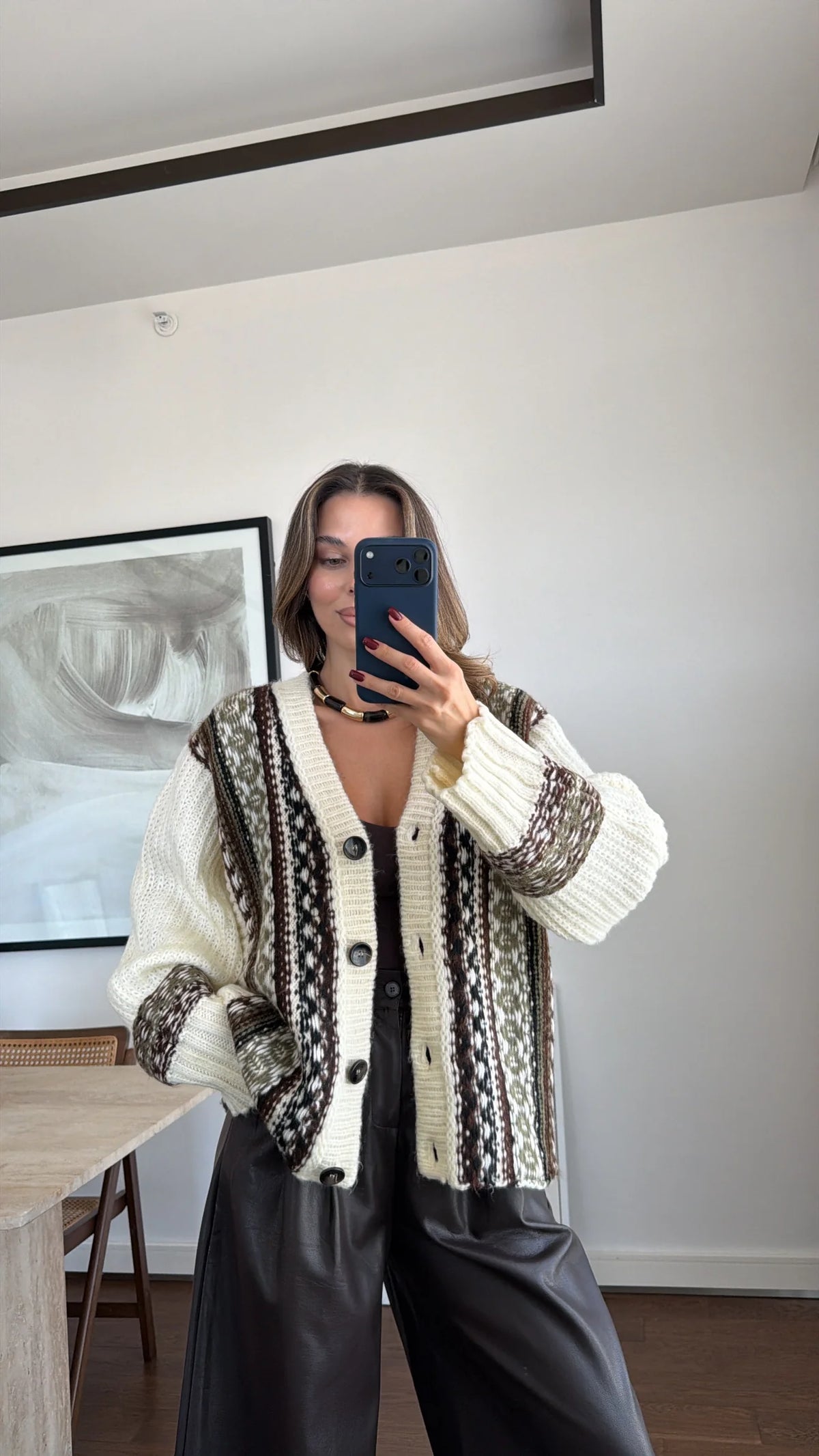 Patterned knitted Cardigan