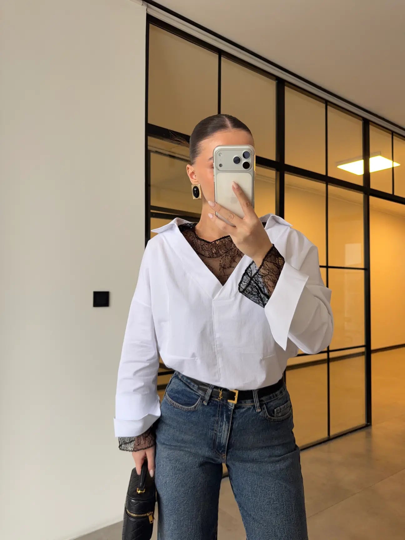 Shirt with Lace Details