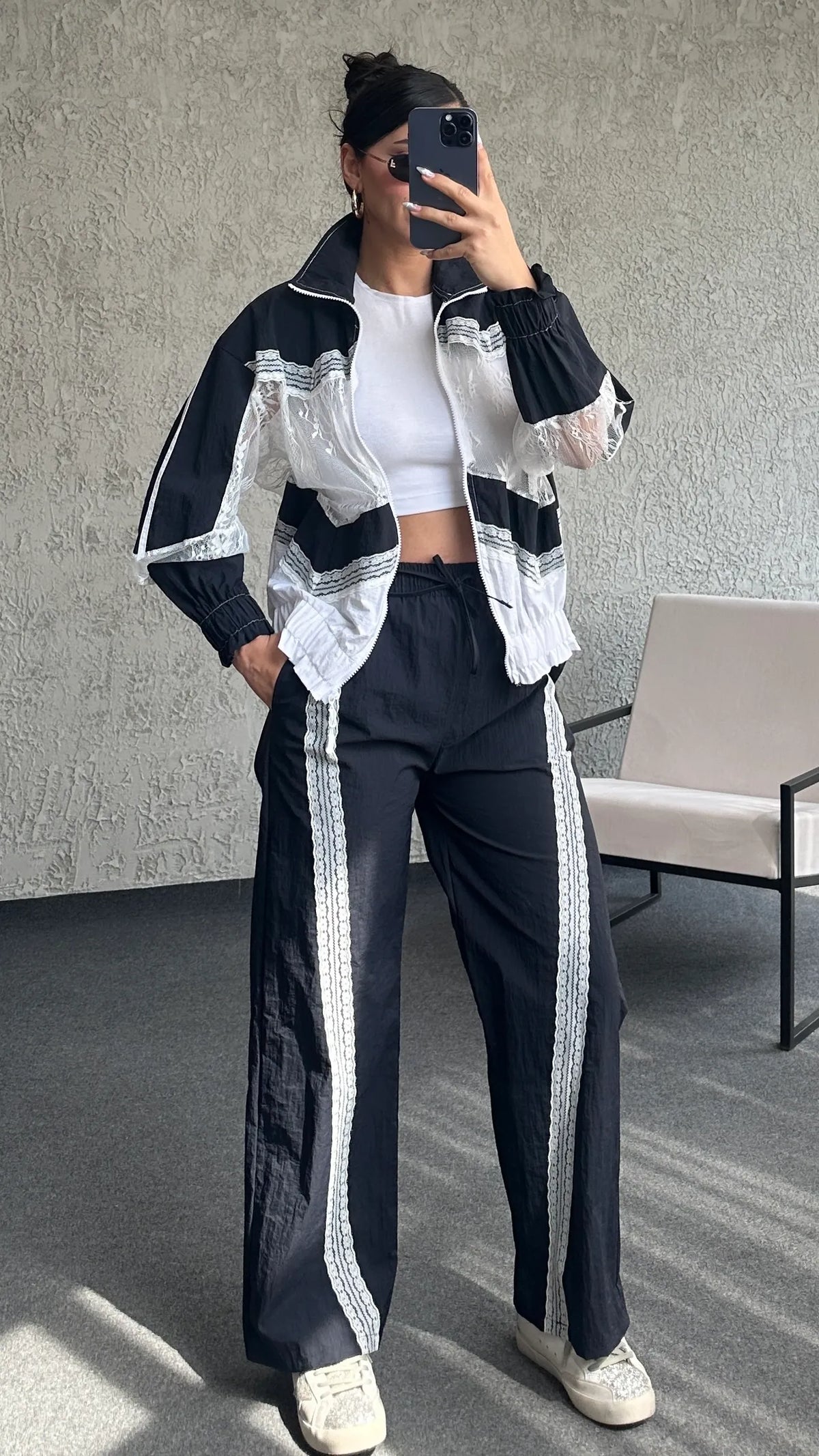 Onse Lace Trimmed Designer Parachute Suit