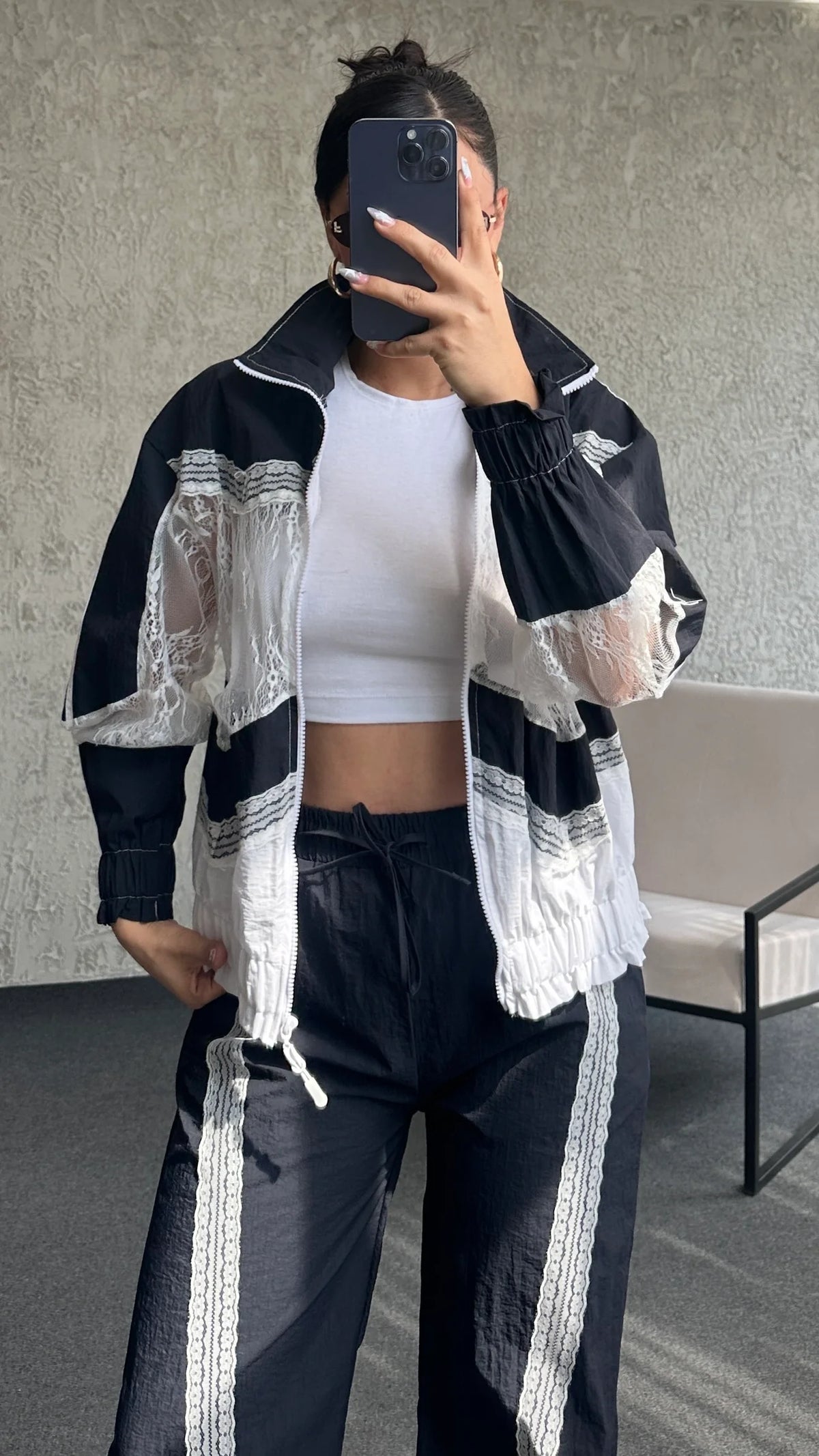 Onse Lace Trimmed Designer Parachute Suit