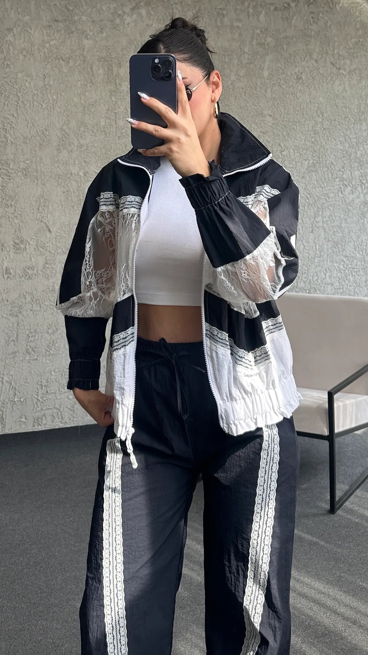 Onse Lace Trimmed Designer Parachute Suit