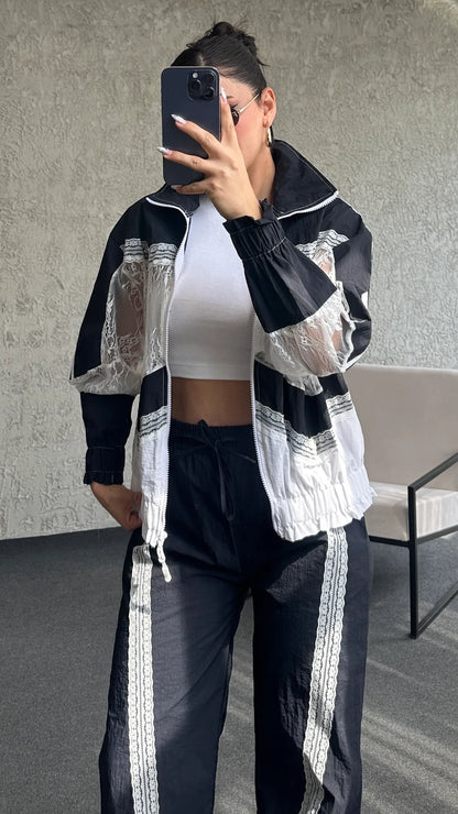 Onse Lace Trimmed Designer Parachute Suit