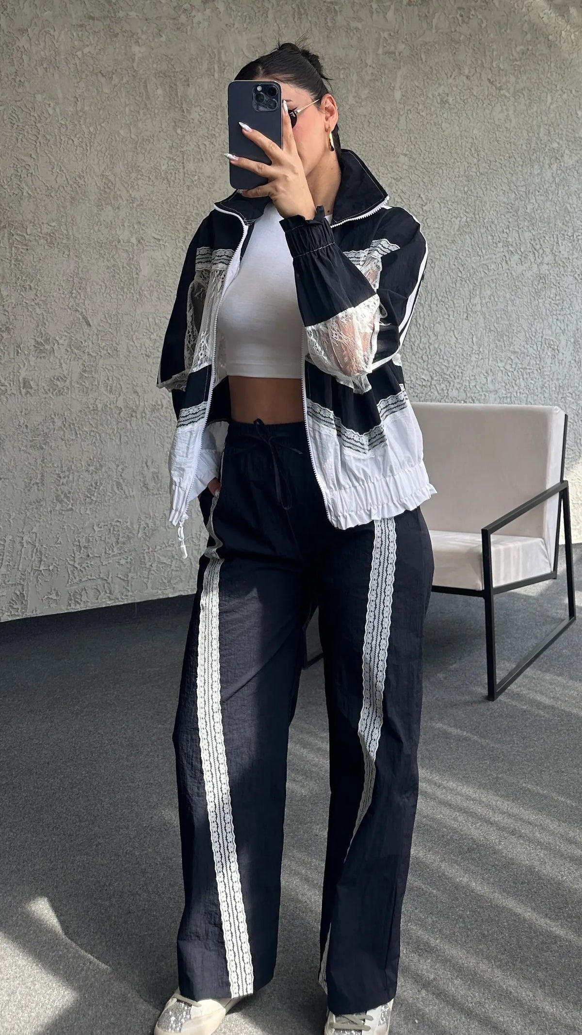 Onse Lace Trimmed Designer Parachute Suit