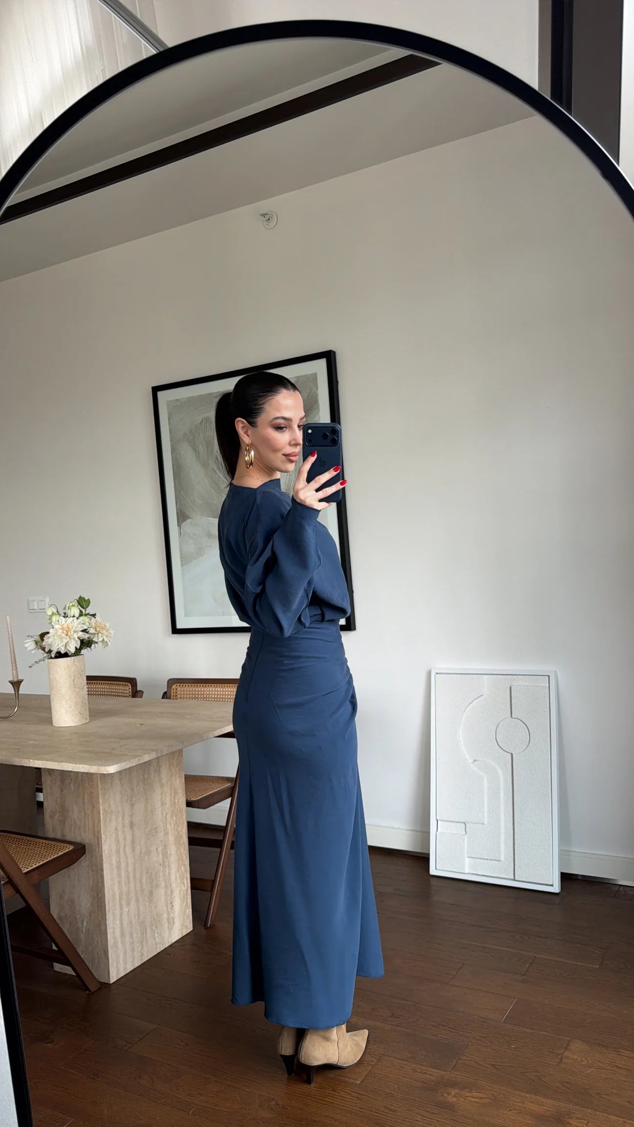 ASYMMETRICAL BLOUSE AND RUFFLED SKIRT SET