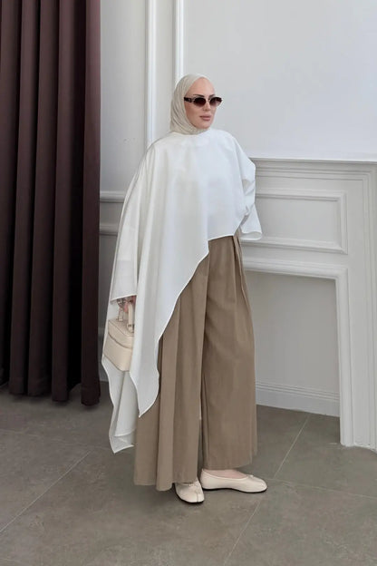 Zara model Asymmetrical Blouse white