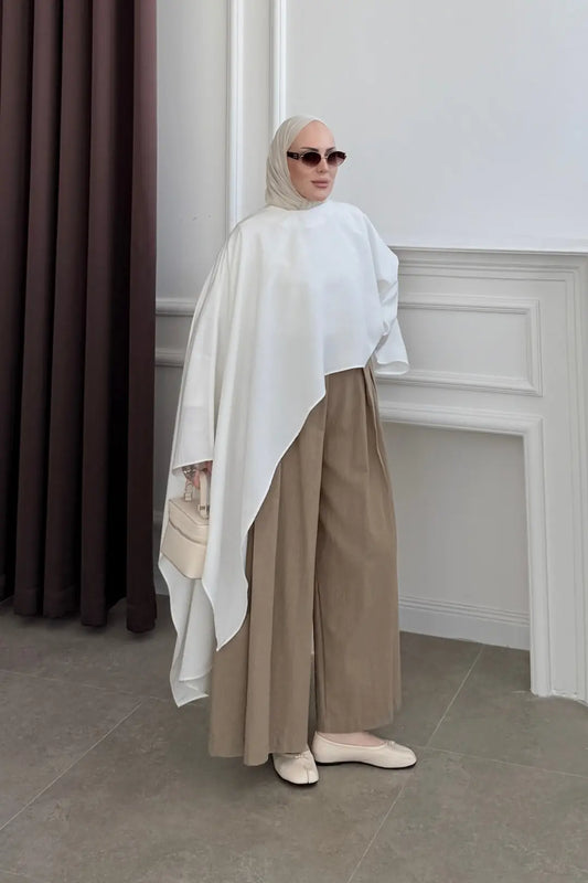 Zara model Asymmetrical Blouse white