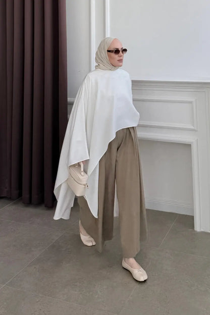 Zara model Asymmetrical Blouse white