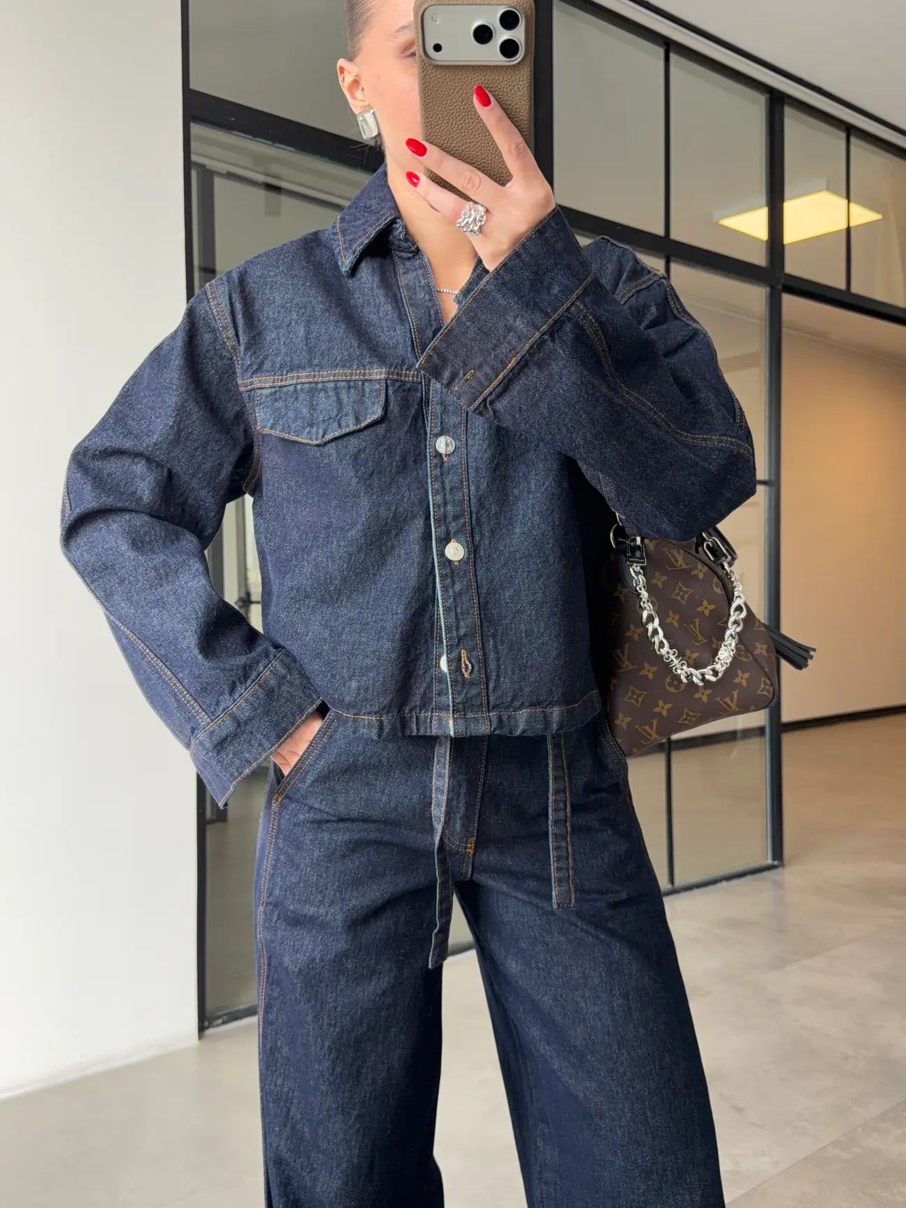 Zr model jeans co-ord set