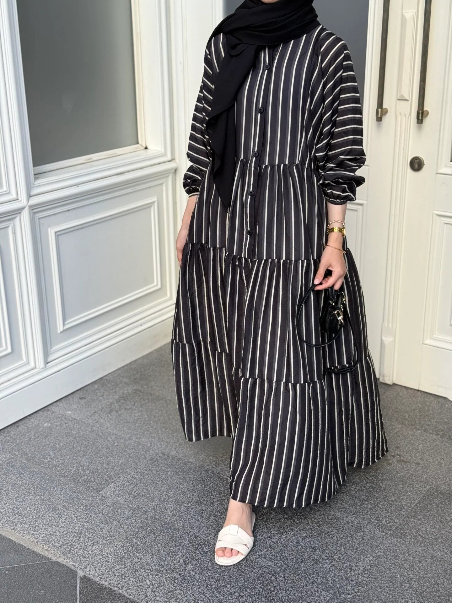 Striped boheme dress