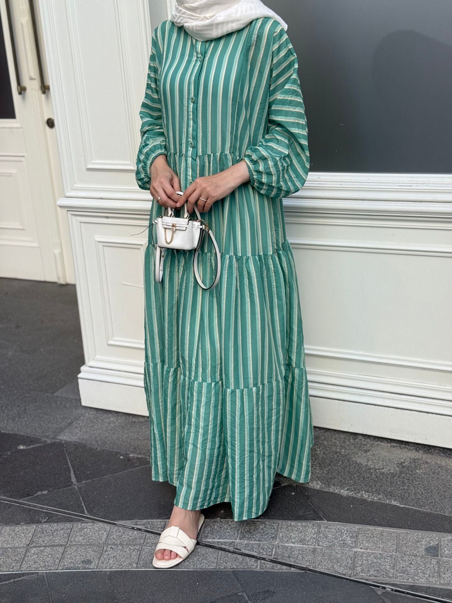 Striped boheme dress