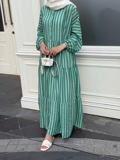 Striped boheme dress