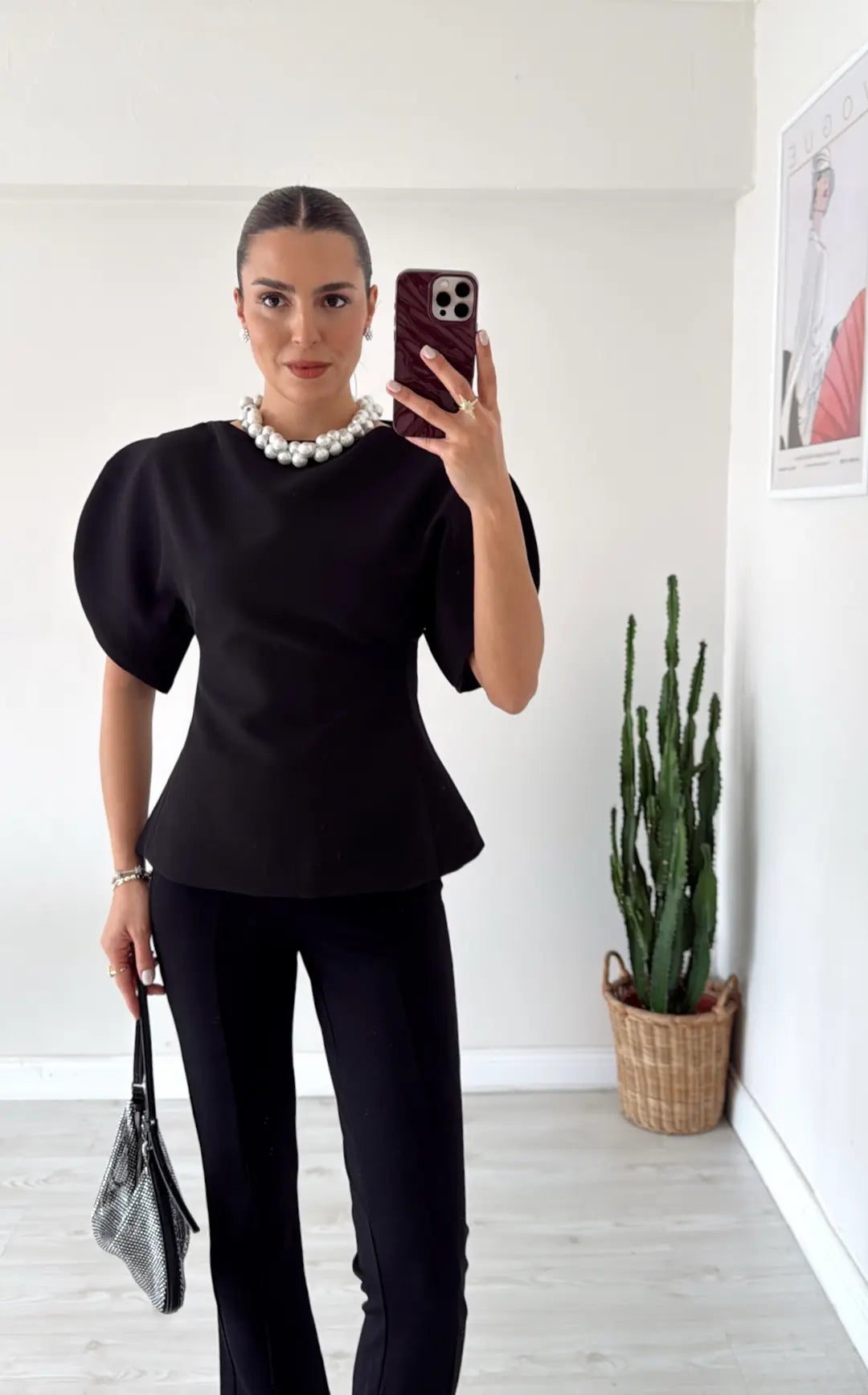 Balloon Sleeve Blouse black