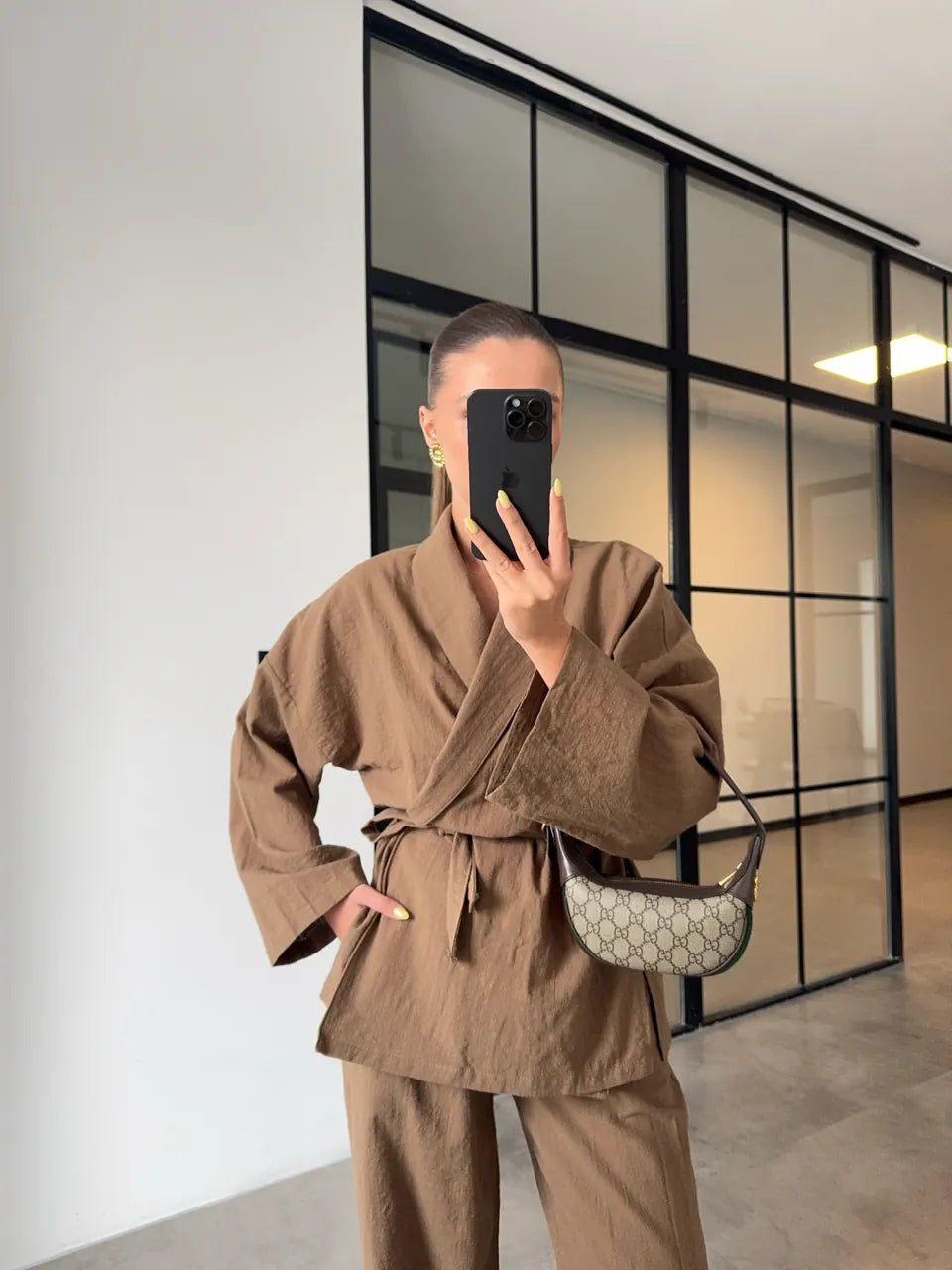 Belted kimono co-ord set