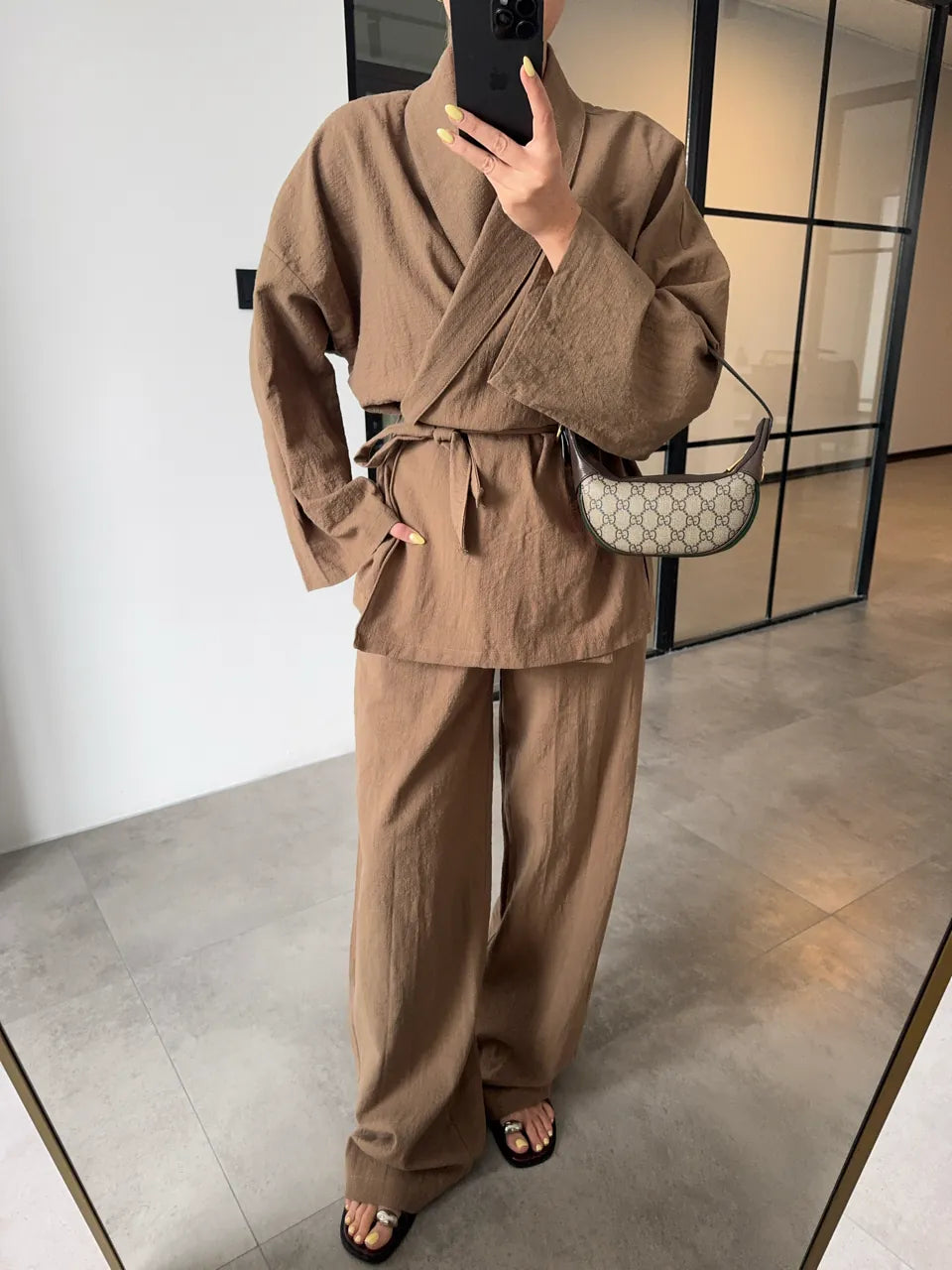 Belted kimono co-ord set