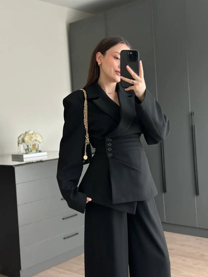Black 4 side buttons suit