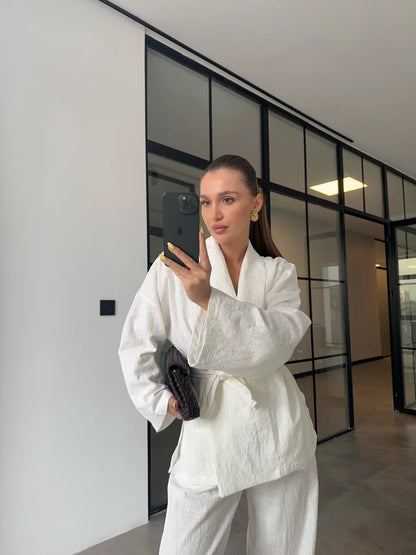 Belted kimono co-ord set