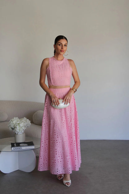 Openwork embroidery Two-Piece Set